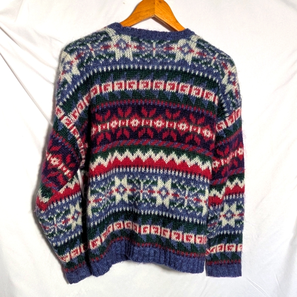 Women's Maurices Mohair Blend Fair Isle V-neck Button-up Cardigan Sz‎ M - Picture 4 of 10